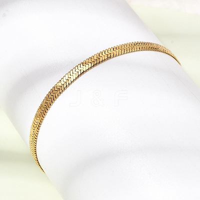 304 Stainless Steel Snake Chains Bracelets for Women BJEW-P395-02G-01-1