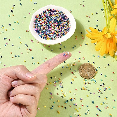 1800Pcs 15 Colors Glass Cylinder Beads SEED-YW0002-59-1