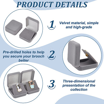 Flocking Plastic Badge Storage Box CON-WH0105-04B-1