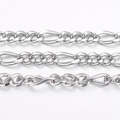 Tarnish Resistant 304 Stainless Steel Figaro Chains CHS-H016-04P-20M-1