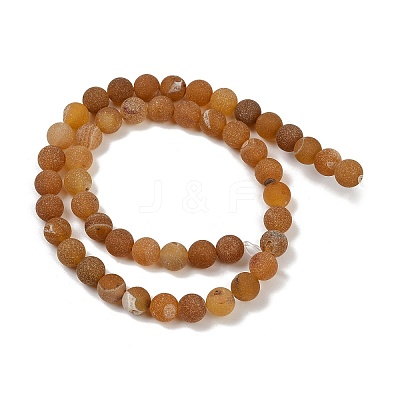 Natural Druzy Agate Beads Strands G-NH0024-A03-8mm-1