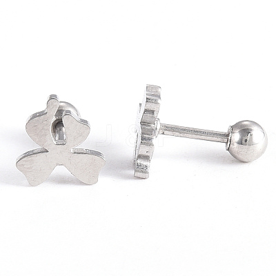Tarnish Resistant 201 Stainless Steel Barbell Cartilage Earrings EJEW-R147-06-1