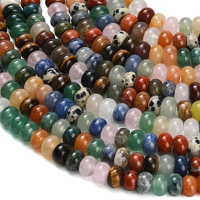 Natural Mixed Gemstone Beads Strands X-G-B189-A01-5x8mm-1