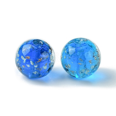 Luminous Handmade Gold Sand Lampwork Beads FOIL-B001-07D-1