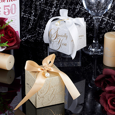 10Pcs Square Folding Candy Boxes CON-TA0001-12-1