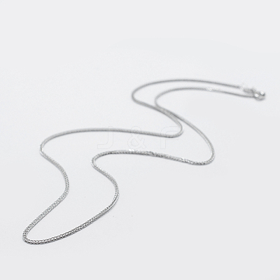 Anti-Tarnish Rhodium Plated 925 Sterling Silver Chain Necklaces STER-F039-50cm-16P-1