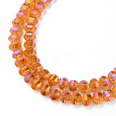 Electroplate Transparent Glass Beads Strands EGLA-N002-30-C06-1