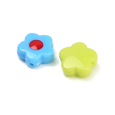 10Pcs Two Tone Opaque Acrylic Beads AL-CBA5AB7-04-1