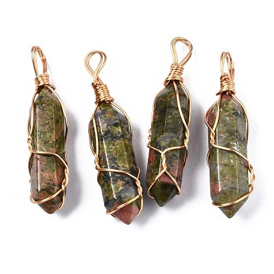 Natural Unakite Big Pendants G-T122-70C-1