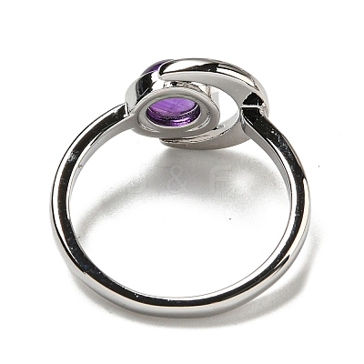 Natural Amethyst Adjustable Rings RJEW-K269-09P-09-1