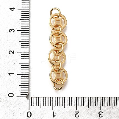 Brass 4 Coins Links Connector Charms KK-K378-68G-1