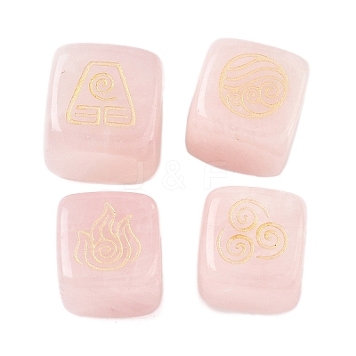 4Pcs 4 Styles Natural Rose Quartz Display Decorations G-F786-03A-04-1