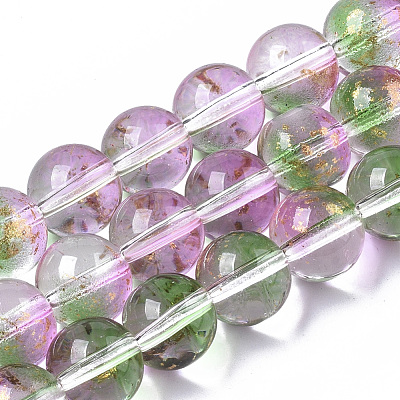 Transparent Spray Painted Glass Bead Strands GLAA-N035-03D-B01-1