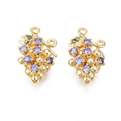 Brass Micro Pave Cubic Zirconia Pendants KK-N231-231-1