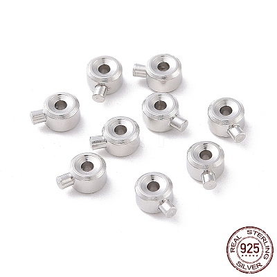 Anti-Tarnish Rhodium Plated 925 Sterling Silver Crimp Beads STER-D035-01P-1