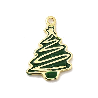 Christmas Brass Enamel Pendants KK-L258-05G-C01-1