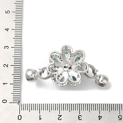 Brass Micro Pave Clear Cubic Zirconia Fold Over Clasps KK-E084-33P-1