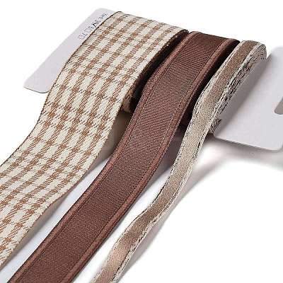 9 Yards 3 Styles Tartan Print Polyester Ribbon SRIB-C002-01E-1