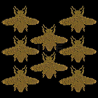 8Pcs Bee Hotfix Rhinestone DIY-CA0006-31-1