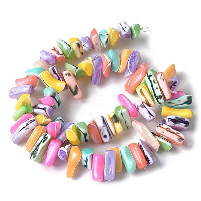 Dyed Natural Trochus Shell Beads Strands SSHEL-C013-09G-1