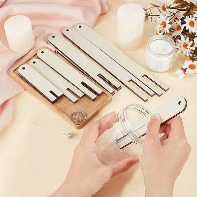 2 Sets Arch Plywood Candle Wick Holders TOOL-BC0002-63-1