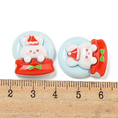 Christmas Rabbit Theme Opaque Resin Decoden Cabochons CRES-B022-04E-1