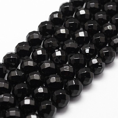 Natural Black Onyx Beads Strands G-G736-14B-6mm-1