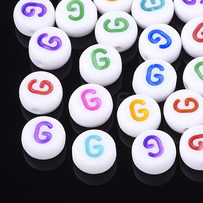 Initial Acrylic Beads X-OACR-E001-20G-1