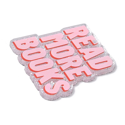 Reading Theme Printed Acrylic Pendants OACR-E042-02E-1