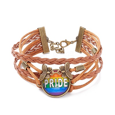 Rainbow Pride Bracelet BJEW-F426-01G-1