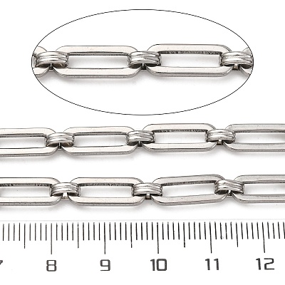 304 Stainless Steel Rectangle Link Chains CHS-S012-26P-B-1