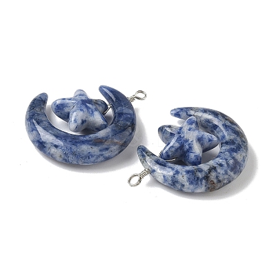 Natural Blue Spot Jasper Pendants G-Z086-01P-20-1