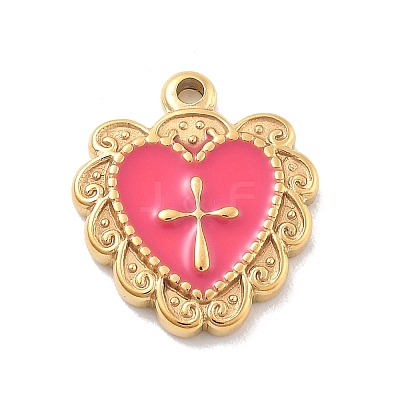 304 Stainless Steel Enamel Pendants STAS-M092-12G-03-1