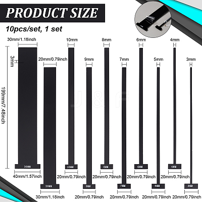 1 Set Acrylic Bookbinding Rulers DIY-FG0005-59-1