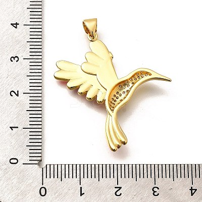 Rack Plating Brass Micro Pave Cubic Zirconia Enamel Pendants KK-L226-002G-02-1