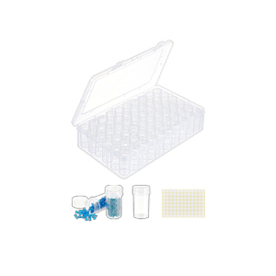 120 Grids Mini Round Plastic Jewelry Screw Top Bead Jars Sets AJEW-WH0348-305-1