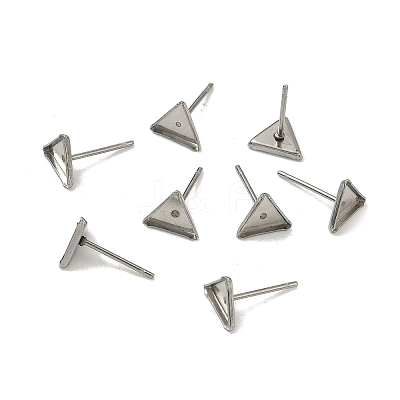 Tarnish Resistant Earring Cabochon Settings 304 Stainless Steel Ear Studs Blank Settings LS-STAS-Q170-11-1