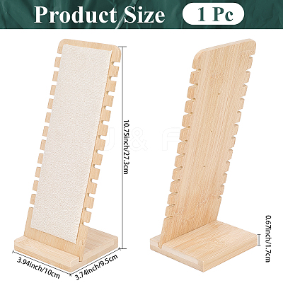 12-Slot Wood Necklaces Organizer Display Stands NDIS-WH20003-01B-1