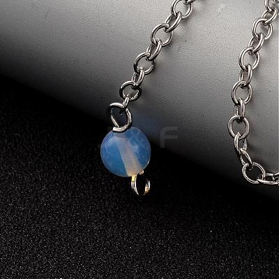 Natural & Synthetic Mixed Stone Sphere Dowsing Pendulums BJEW-E292-A-1