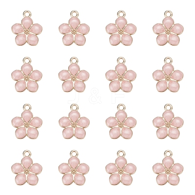 Light Gold Plated Alloy Enamel Pendants X-ENAM-R136-17A-1