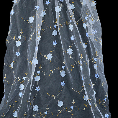 3D Flower Milk Fiber Embroidery Fabric AJEW-WH20006-241A-1