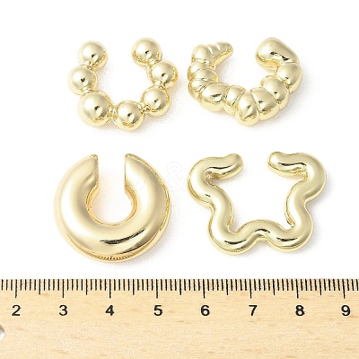 4Pcs Adjustable CCB Plastic Cuff Earrings EJEW-V006-02G-1