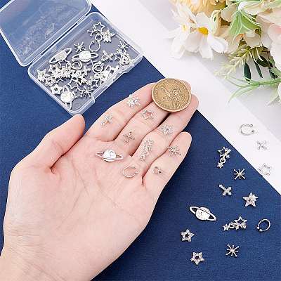 60Pcs 10 Styles Alloy Cabochons DIY-PH0029-09-1