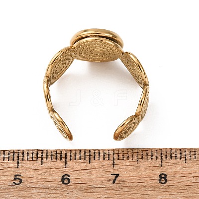 Spiral 304 Stainless Steel Cuff Ring Components STAS-P454-02B-G-1