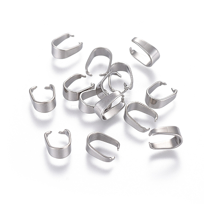 Tarnish Resistant 201 Stainless Steel Snap on Bails STAS-F117-16P-6x12-1