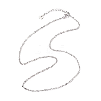 304 Stainless Steel Singapore Chain Necklaces NJEW-JN05167-02-1