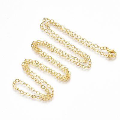 Brass Cable Chain Necklace Making MAK-T006-05G-1