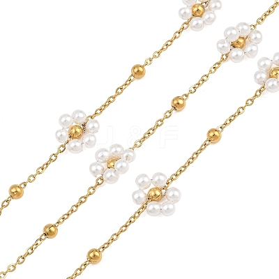 ABS Plastic Imitation Pearl Beaded Chains SA-CBAD321-01A-1