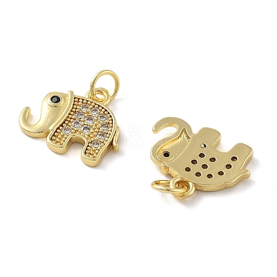 Brass Micro Pave Cubic Zirconia Pendants KK-C092-18A-G-1