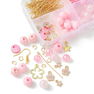 DIY Round Acrylic & Alloy Dangle Earring Making Kit DIY-FS0006-30-1